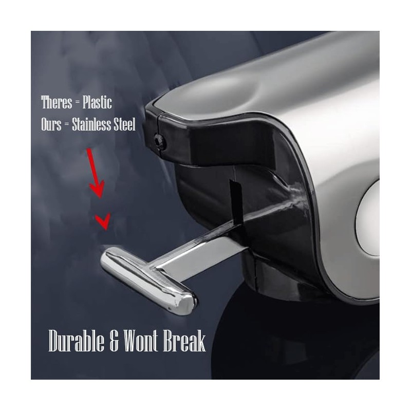Stainless Steel Drill Free Triple Wall Mount Soap Dispenser Set