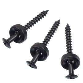 TUOREN Guitar Neck Mounting Screws Neck Joint Bushings Ferrules & Bolts for Electric Guitar Bass Pack of 16pcs (Black)
