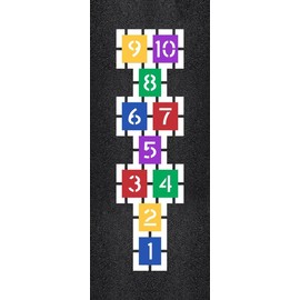 Hopscotch Stencil for Gymnasiums and Outdoor Play Areas 86" x 24" Template to Establish Interactive Activity Areas for Kids Indoor or Outdoor Play 1/16" Plastic by Marketing Holders