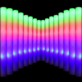LifBetter Light Up Glow Sticks Bulk, LED Foam Sticks in The Dark with 3 Modes Flashing Led Foam Multicolor Batons Light up Party Favors for Birthdays, Weddings, Concerts, Festivals (45pcs)