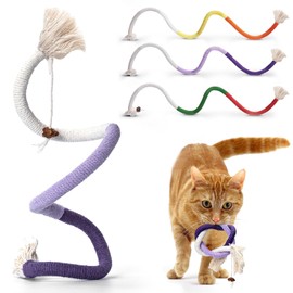 winbarry Cat Toys, Catnip Chew Rope for Cats, Cat Toys for Indoor Cats Adult, Dental Health & Enrichment Play & Pack of 3 (27 Inches Each)