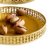 Double Layer Pastry Tray Decorative Copper Gold Biscuits Dessert Display