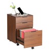 JJS 3 Drawer Rolling Wood File Cabinet with Locking Wheels,