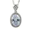 RIZILIA Pendant with 18" Chain & Oval Cut CZ [White
