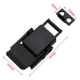 TAODAN 2PCS Mini Cam Spring Loaded Carabiner Black Stainless Steel Duckbill Carabiner Spring Loaded Carabiner Suitable for Toolbox Drawer Box and LED Power Pack