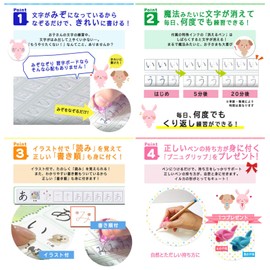 My First Ai-Eo Can Be Repositioned! Hiragana Ren Shuchou Katakana Practice Drill, Set of 16 (Men)