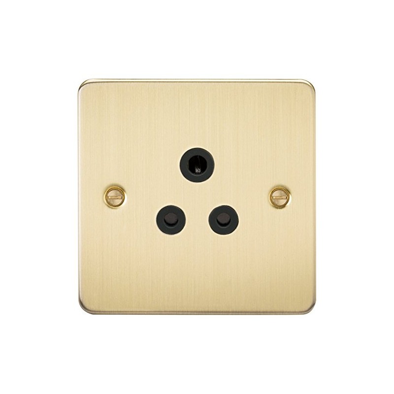 Knightsbridge FP5ABB FPAV5ABB Flat Plate 5A Unswitched Socket-Brushed Brass with