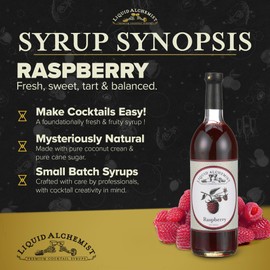 Liquid Alchemist Raspberry Syrup for Drinks - Real Ingredients Make our Raspberry Puree for Drinks the Perfect Drink Mixer - Our Cocktail Syrup is Non-GMO & Vegan (25 oz)