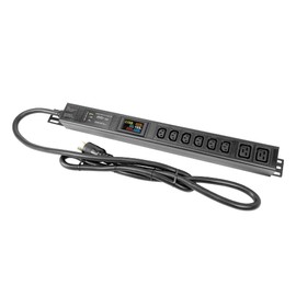 240V 30A L6-30P Multi-Metered PDU with Surge Protection, 7200W, (6) C13 & (2) C19 Outlets, LCD Display for Crypto Mining/Data Centers/IT Networking