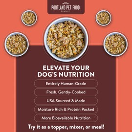 Portland Pet Food Company Tuxedo’s Chicken & Yams Wet Dog Food Pouches - Human-Grade, Gluten-Free Dog Food Toppers and Meals for Small, Medium and Large Breeds - Fresh Dog Food Made in the USA - 8-Pk