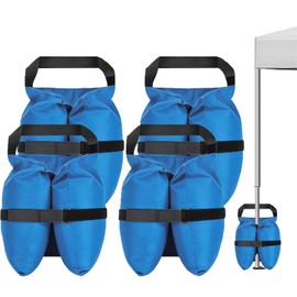 140 LBS Canopy Weights Sand Bags Set of 4, Heavy Duty 420D Oxford Tent Weights, Three-Compartment Sand Bags for Canopy Legs, Pop Up Canopy, Beach Umbrella, Gazebo (Blue)