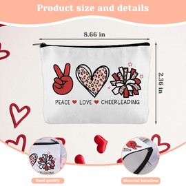 Cheerleading Makeup Bag for Women Girls Cheer Cosmetic Bag Teens Girls Women Birthday Gifts for Cheerleader Team Member Players Inspirational Gifts for Teen Cheer Coach