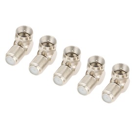 5 uds. Tipo F Cable coaxial Macho a Conector Hembra Adaptador de ángulo Recto para Cable coaxial y Placas de Pared, Soporte para RG6, para RG59 Coaxial
