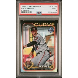 Graded 2024 Topps Pro Debut Paul Skenes #PDC140 Chrome Rookie RC Baseball Card PSA 9 Mint