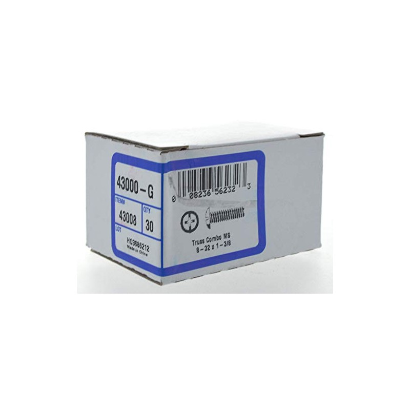 Hillman 43008 8-32 x 1-3/8-Inch Truss Combo Head Machine Screw,