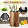 Hushee Wooden Knife Holder Block with Plastic Lid, 360° Rotating