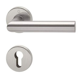 HOPPE Amsterdam Door Handle (Rosette) Matt Stainless Steel for Interior Door Handle Set Profile Cylinder
