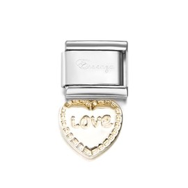 RINHOO 9mm Italian Starter Charm Bracelet Starting Italian Charm Bracelet Link Square Silver Interlocking Stainless Steel Modular Links, Medium, Stainless Steel, No Gemstone