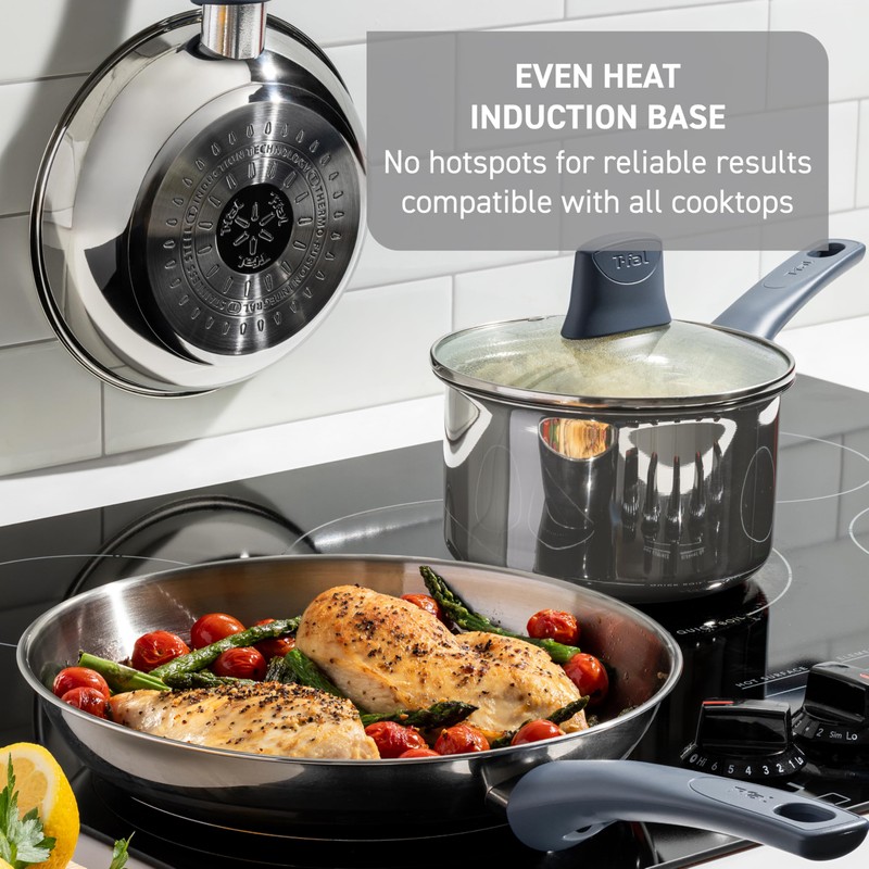 T-fal Essentials Stainless Steel Fry Pan w/Non Stick Coating 10.5