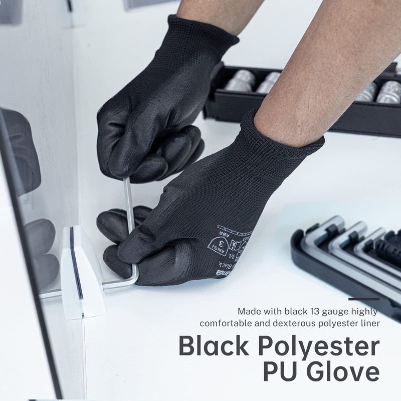 ANDANDA 6 Pairs Safety Work Gloves, Gardening Gloves, Seamless Knit