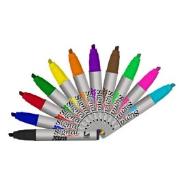 12 Marcador Permanente Grueso Rellenable Signal Xtra Azor Color Azul