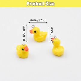 Niuhong Pack of 30 Duck Charms Pendants Small Yellow Duck Pendant Cute Resin Charm Jewellery Making Miniature Duck for Bracelet Necklaces Key Chain DIY Crafts Jewellery, Resin, No Gemstone