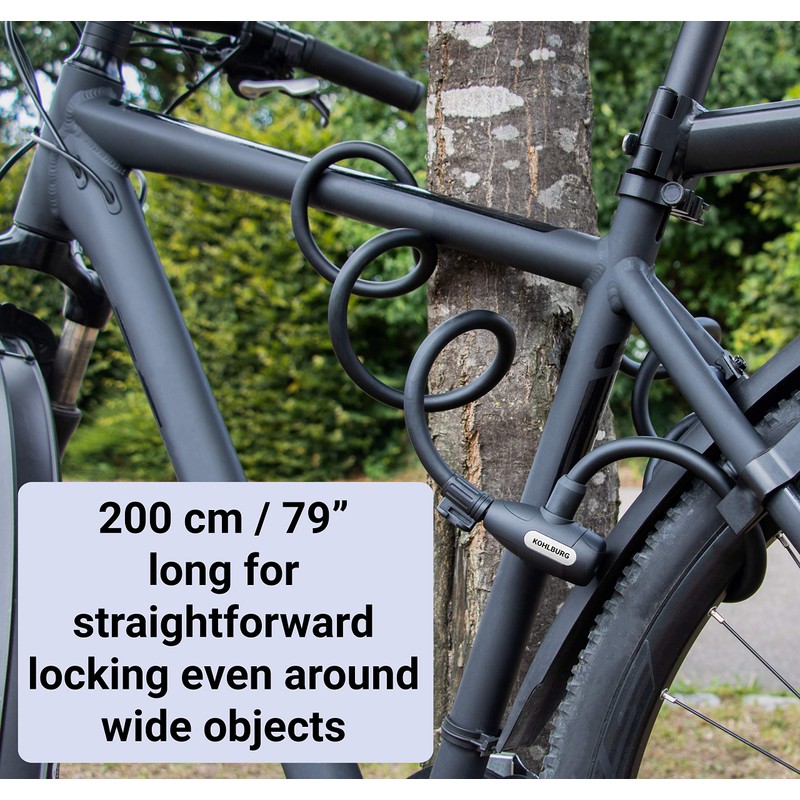 KOHLBURG Cable Lock 200 cm / 79” Long - Lock