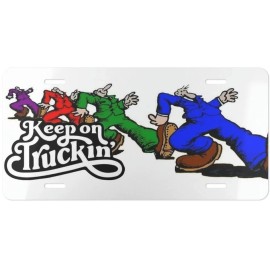 Inundatio Keep On Truckin' Solid White Background Vanity License Plate