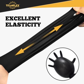 TitanFlex Heavy Duty Black Nitrile Gloves, Medium, 6 Mil with Raised Diamond Texture, Industrial Work Gloves Disposable Latex Free, Powder Free, Mechanic Disposable Gloves (Box of 1000)