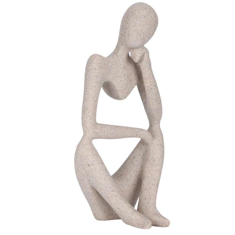 Resin Thinker Sculpture Abstract Statue Collectible Figurine Home Office Desktop
