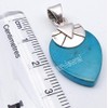 SilverStarJewel - Colgante plano de plata de ley maciza, color