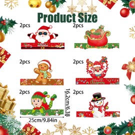 Bekecidi 12 PCS Christmas Party Hats, Christmas Paper Crowns Photo Booth Props Santa Claus Reindeer Snowman Xmas Crown Hats Funny Cosplay Dress Up Accessories for Kids Christmas Party Favor Supplies