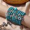 LETAJOY Turquoise Bracelet for Women,Healing Crystal Stone Stretch Round Bead
