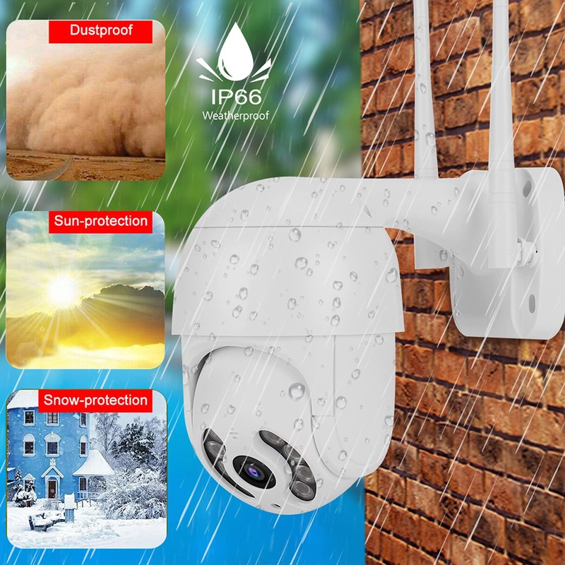 2 Inch Waterproof PTZ, 1080P WiFi 8 Lights Security Dome