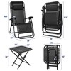 Tangkula 3 Pieces Outdoor Zero Gravity Chair Set, Folding Reclining