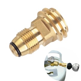 Hooshing Propane Tank Adapter Converts POL LP Tank Service Valve to QCC1/Type1 Hose or Regulator - Old Again (Brass)