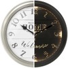 Presentime & Co. 12.6" Illuminated Farmhouse Wall Clock, Silent Battery