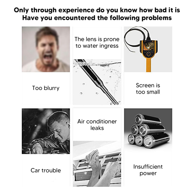 Dual Lens Industrial Endoscope ABS 1080P Digital Inspection Camera Waterproof