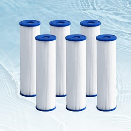 DAYEAR 20 Micron Pleated Sediment Water Filter 10"x2.5" Replacement Most Cold Plunge Filter Cartridge Compatible with Cold Plunge Water Chiller,Ice Bath Chiller,6 Pack