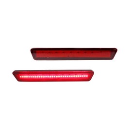 MNMSYH 2pcs Red Lens Rear Bumper Side Marker Lamp Lights Black ABS Housing Bulbs 1999-2004 for Ford for Mustang Mach 1 03-04 & SVT 99 01 03-04 & Equipado 99-03 & Base/GT 99-04 Smooth