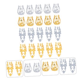 Outanaya 20pcs Nail Art Charms Vintage Hollow Alloy Nail Decorations for Manicures DIY Gold Silver Mixed for Home and Salon Use