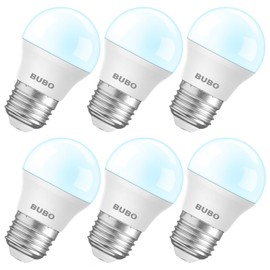 BUBO LED Refrigerator Light Bulb 40W Equivalent, Appliance Bulb Daylight 5000K, Fridge Light Bulb 120V, A15 Light Bulb, E26 Medium Base, Freezer Light Bulb Replacement, 5.5W, Non-Dimmable, 6 Pack