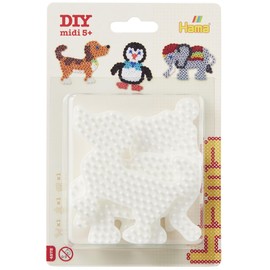 Hama 10.4572 Elephant, penguin & dog pegboard blister pack Three Small Mixed Bead Set, Multicolour, One Size