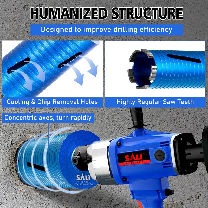 Diamond Core Drill Bit Set 32mm x 150mm Long Turbo