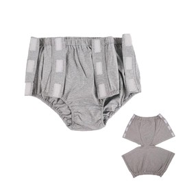 DEEYOTA Adult Post-Operative Underwear,Cotton Tear-Off Nursing Panties,Washable Incontinence Panties,Reusable,Unisex,Suitable for Bedridden,Elderly,Fracture,Incontinence(Triangle-Gray-L)