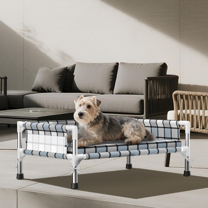 Elevated Raised Outdoor Dog Bed - Cooling Washable Dog Cot