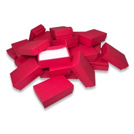 N'icePackaging 100 Qty - Red-Kraft Cotton Filled Gift Boxes - Size 2 7/16" x 1 5/8" x 13/16" - USA Made - Holidays/Birthdays/Sales/Storage/Display/Travel