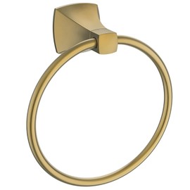 WZRUA Hand Towel Holder for Bathroom Brushed Gold Towel Ring Stainless Steel and Zinc Alloy Towel Hanger Wall Mount for Bath, Kitchen