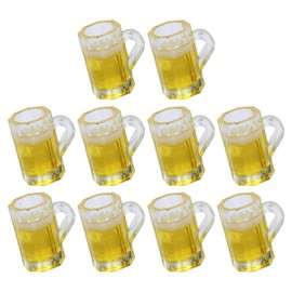 Gadpiparty 10pcs Beer Mug Model Beer Cup Ornaments Mini Refrigerator Minifridge Decoraciones para Salas De Casa Home Decor Mini House for Mini Beer Cup Shot Glasses Props Delicate Resin