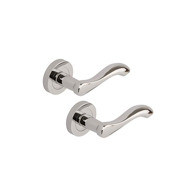 Excel DH3680 Venus Passage Door Handles on Round Rose, Polished